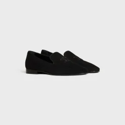 CELINE TRIOMPHE SLIPPERS in SUEDE CALFSKIN