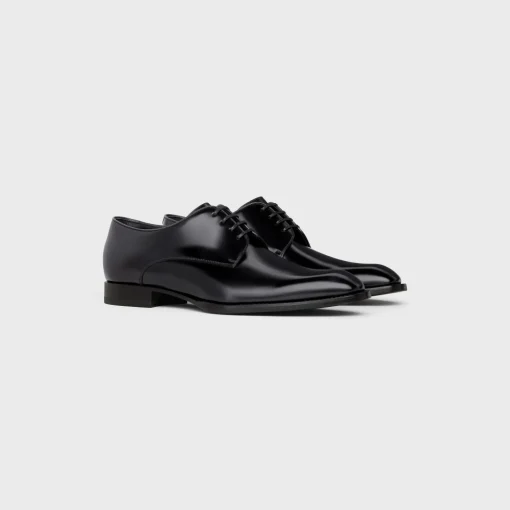 CELINE TUXEDO DERBY in POLISHED BULL
