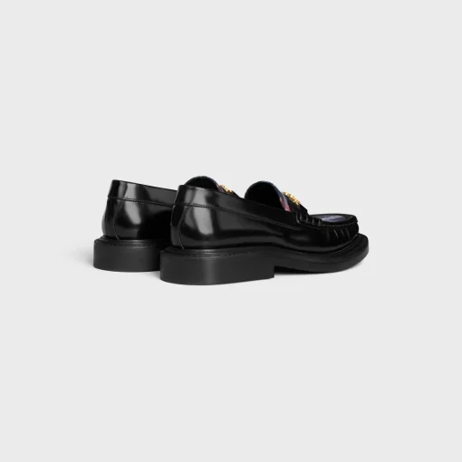 CELINE UNIVERSITÉ TRIOMPHE CHAIN LOAFER in POLISHED BULL AND TARTAN