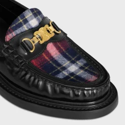 CELINE UNIVERSITÉ TRIOMPHE CHAIN LOAFER in POLISHED BULL AND TARTAN