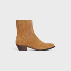 CELINE WESTERN ZIPPED BOOTS in Suede Calfskin