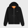 celine zipped quilted hoodie in cotton fleece