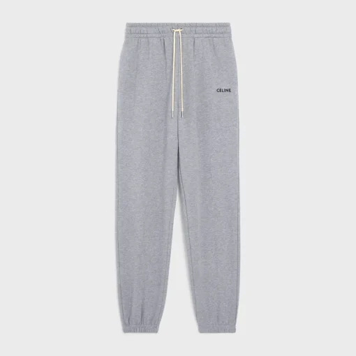 CELINE-EMBROIDERED TRACK PANTS IN COTTON