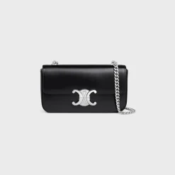 CHAIN SHOULDER BAG CLAUDE in shiny calfskin
