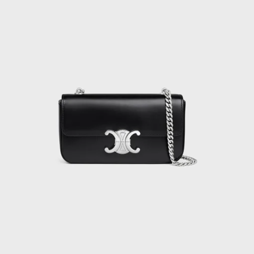 CHAIN SHOULDER BAG CLAUDE in shiny calfskin