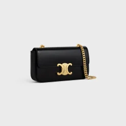 CHAIN SHOULDER BAG CLAUDE in shiny calfskin