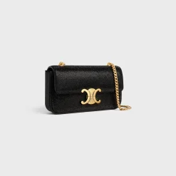 CHAIN SHOULDER BAG CLAUDE in SUEDE CALFSKIN WITH STRASS