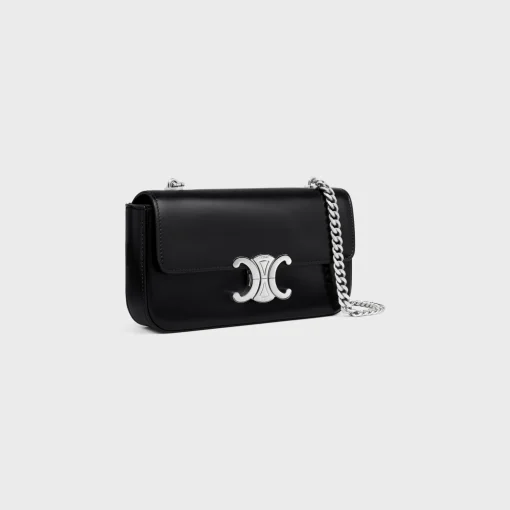 CHAIN SHOULDER BAG CLAUDE in shiny calfskin