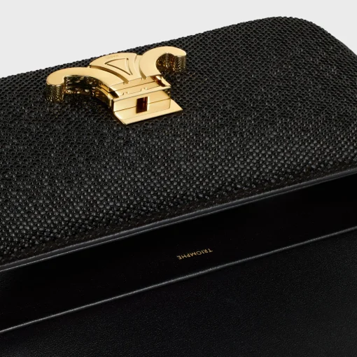 CHAIN SHOULDER BAG CLAUDE in SUEDE CALFSKIN WITH STRASS