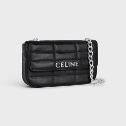 CHAIN SHOULDER BAG MATELASSE MONOCHROME CELINE in Quilted Goatskin