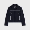 chelsea blouson jacket in gauffered double wool
