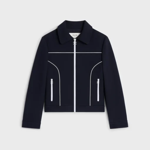 chelsea blouson jacket in gauffered double wool