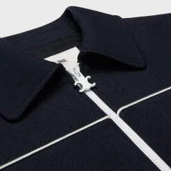 chelsea blouson jacket in gauffered double wool
