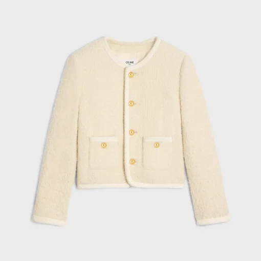 chelsea jacket in cashmere bouclette natté