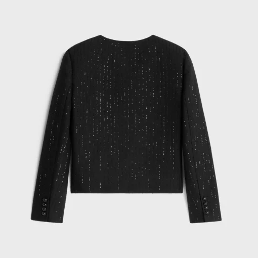 chelsea jacket with sequins in double faced wool