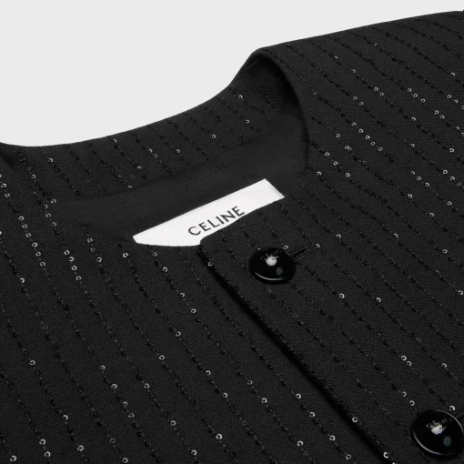 chelsea jacket with sequins in double faced wool