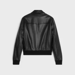 classic aviator blouson jacket in soft lambskin