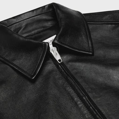 classic aviator blouson jacket in soft lambskin