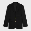 classic jacket in diagonal wool
