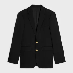 classic jacket in diagonal wool
