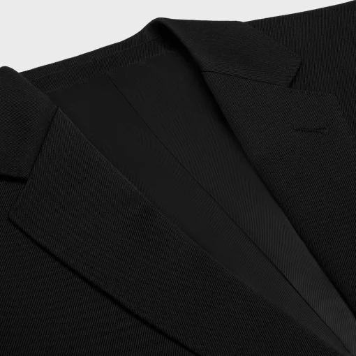classic jacket in diagonal wool