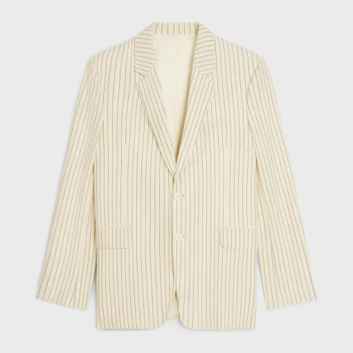 classic jacket in striped wool