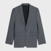 classic jacket in striped wool