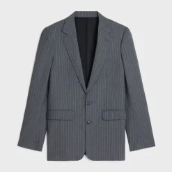 classic jacket in striped wool