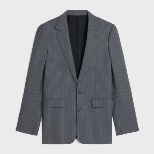 classic jacket in striped wool