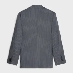 classic jacket in striped wool