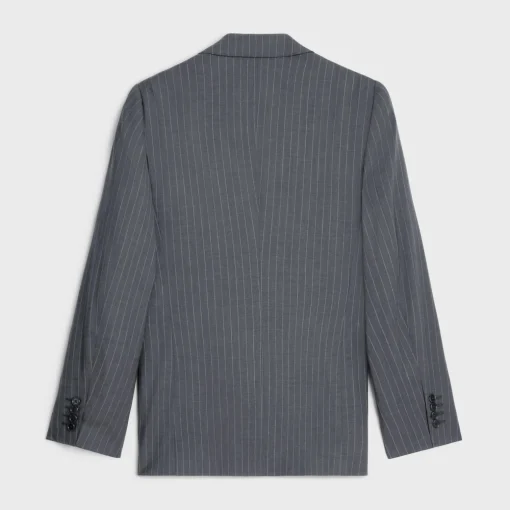 classic jacket in striped wool