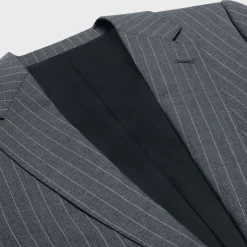 classic jacket in striped wool
