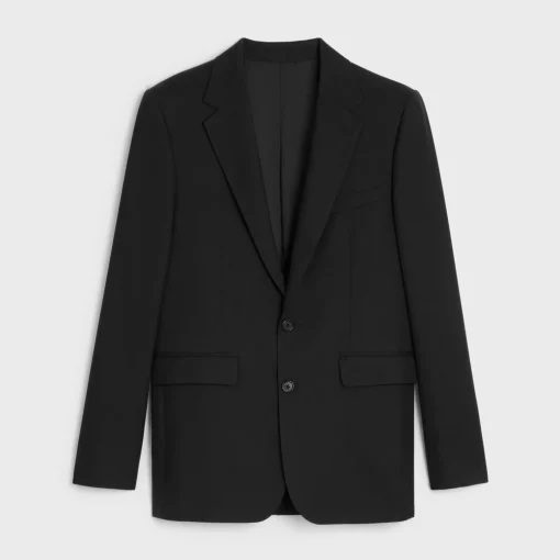 Classic jacket in wool gabardine