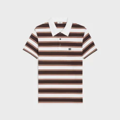 classic polo shirt in striped cotton jersey