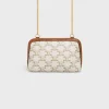 Clutch with Chain in Triomphe canvas and Lambskin