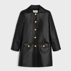 coat with Claudine collar in soft lambskin