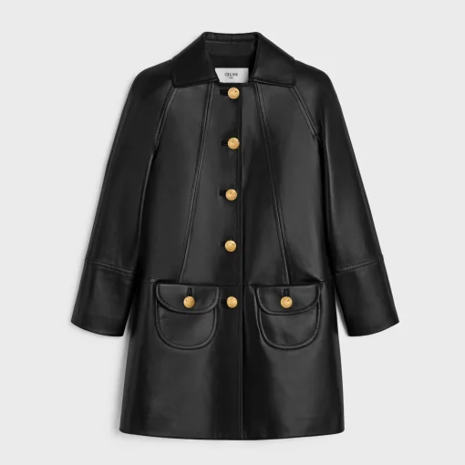 coat with Claudine collar in soft lambskin