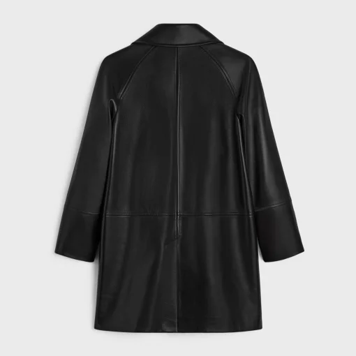 coat with Claudine collar in soft lambskin
