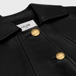 coat with Claudine collar in soft lambskin