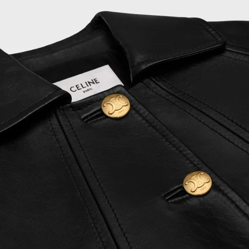 coat with Claudine collar in soft lambskin