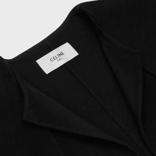 Coat with pure collar in double face Cashmere