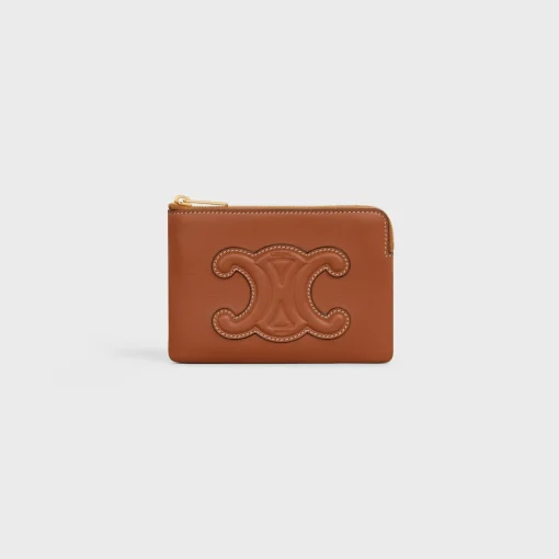 COIN AND CARD POUCH CUIR TRIOMPHE IN SMOOTH CALFSKIN