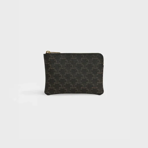 Coin And Card Pouch in Triomphe Canvas