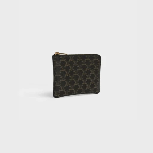 Coin And Card Pouch in Triomphe Canvas