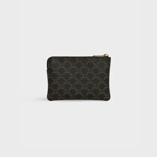 Coin And Card Pouch in Triomphe Canvas