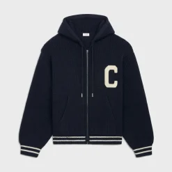 college hooded sweater in wool