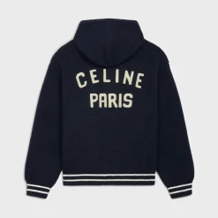 college hooded sweater in wool