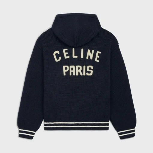 college hooded sweater in wool