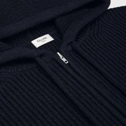 college hooded sweater in wool