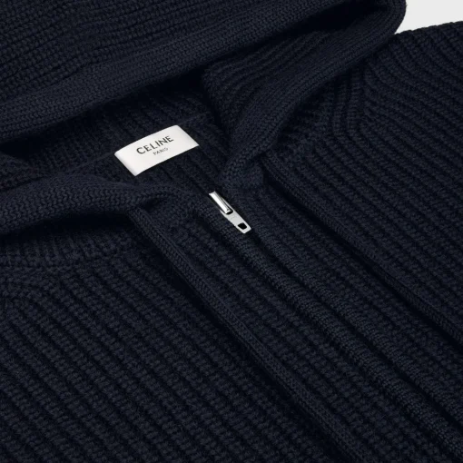 college hooded sweater in wool